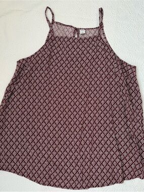 Old Navy Burgundy Printed Camisole Tank